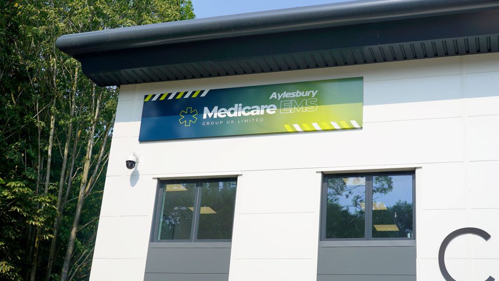 Medicare Aylesbury logo on building about us Aylesbury